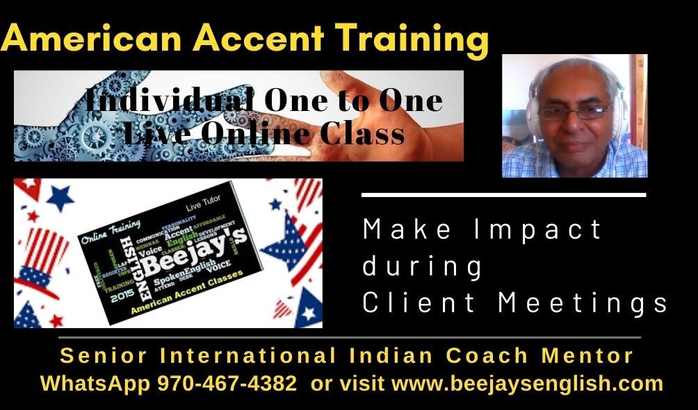 American Accent Training with One Tutor for One Person Exclusivity